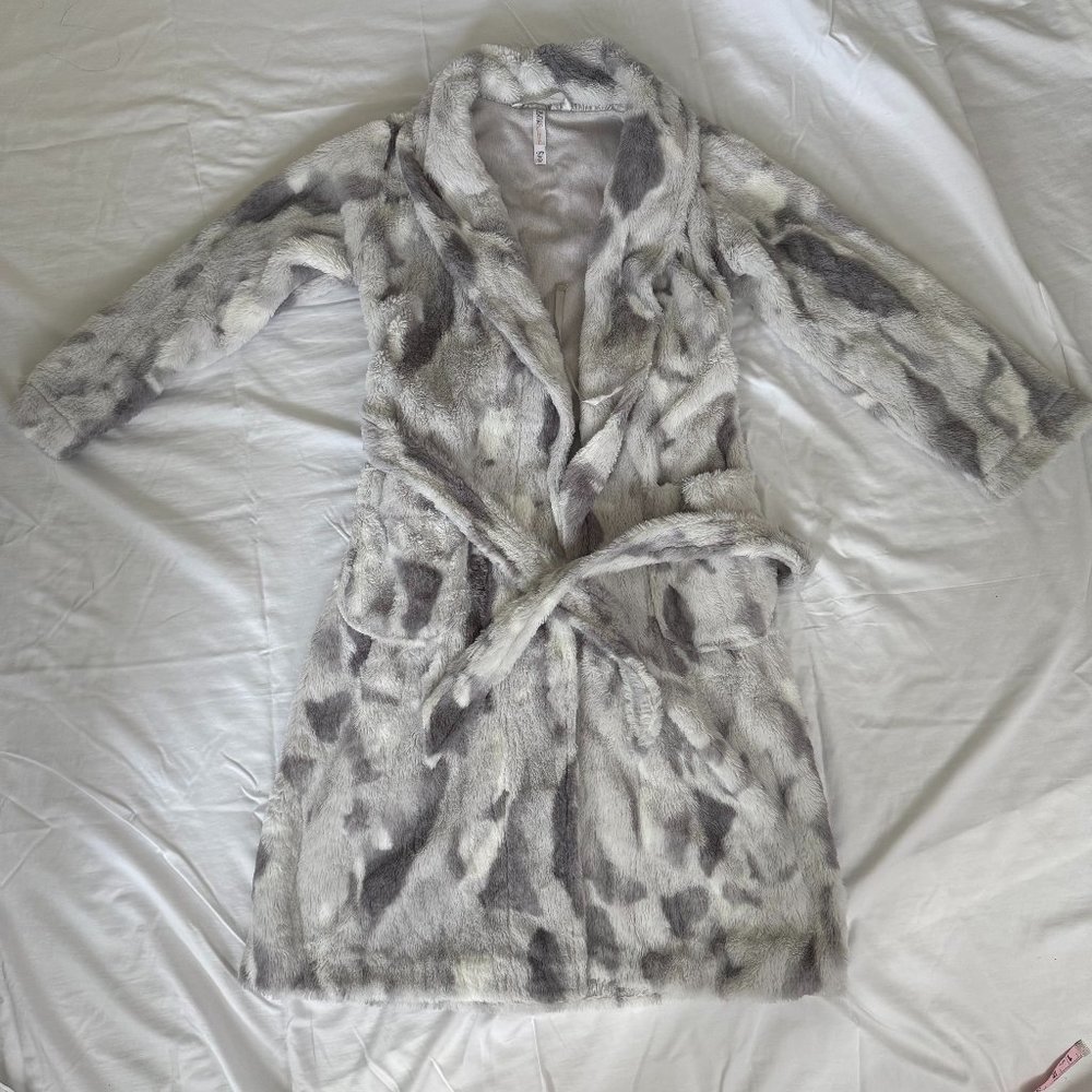 Target Winter Home Long Robe - White/Grey